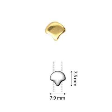 Cymbal Pigi Zwischenperle für Ginko Beads, ca. 7,9 x 7,5 mm, 24 Karat vergoldet