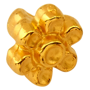 Cymbal bead flower with eyelet Amoudi for Miyuki 8/0 Rocailles, colour: gold plated