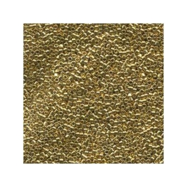 11/0 perles Miyuki Delica, cylindre (1,8 x 1,3 mm), couleur : lt 24kt gold plated, environ 7,2 gr