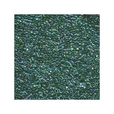 11/0 Miyuki Delica Perlen, Zylinder (1,8 x 1,3 mm), Farbe: lined lime AB, ca. 7,2 gr