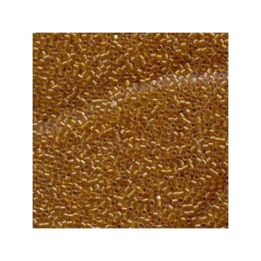 11/0 Miyuki Delica kralen, cilinder (1,8 x 1,3 mm), kleur: gelijnd topaas AB, ca. 7,2 gr