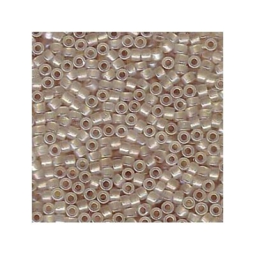 11/0 perles Miyuki Delica, cylindre (1,8 x 1,3 mm), couleur : beige lined opal, environ 7,2 gr