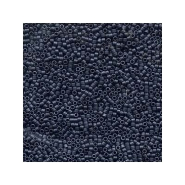 11/0 Miyuki Delica Perlen, Zylinder (1,8 x 1,3 mm), Farbe: matte blue grey, ca. 6,3 gr