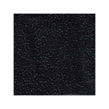 11/0 Miyuki Delica Perlen, Zylinder (1,8 x 1,3 mm), Farbe: matte black, ca. 7,2 gr