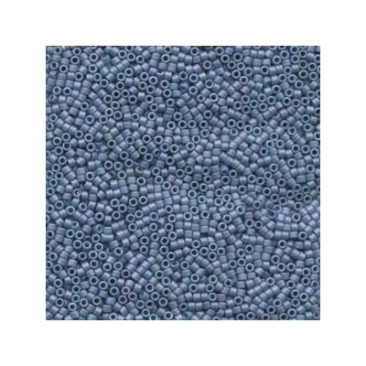 11/0 Miyuki Delica Perlen, Zylinder (1,8 x 1,3 mm), Farbe: matte mtlc lt gry blu, ca. 6,7 gr