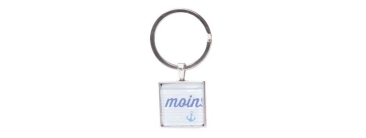 Keyring with square glass cabochon Moin