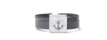 Bracelet with square glass cabochon anchor