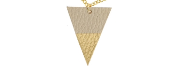 Leather Pendant with Link Chain Triangle