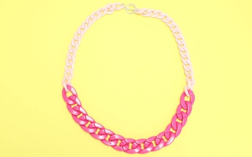 Halskette mit Acrylgliederkette Rosa-Pink
