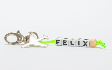 Schlüsselanhänger mit Buchstabenwürfeln Felix
