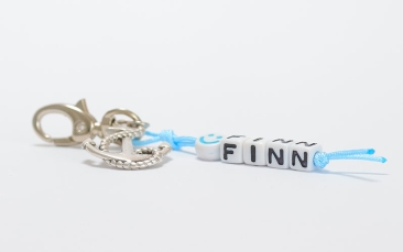 Schlüsselanhänger mit Buchstabenwürfeln Finn