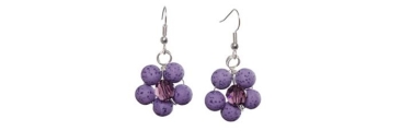 Sweet Flower Earrings Dark Purple