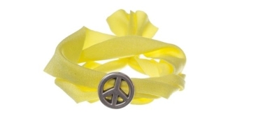 Bracelet en lycra Yellow Peace