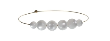Collier en or boules blanches