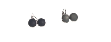 Polar Earrings with Cabochons Black & Anthracite