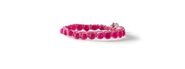 Macrame Bracelet with Polaris Beads Raspberry