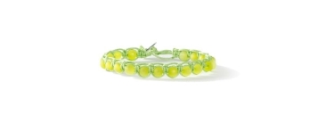 Bracelet en macramé avec perles polaires vert clair