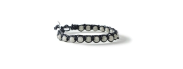 Bracelet en macramé avec perles polaires grises