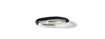 Simple Bracelet with Sail Rope Magnet Black