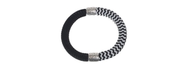 Bangle with striped sail rope black