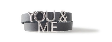 Bracelet with letter beads YOU & ME