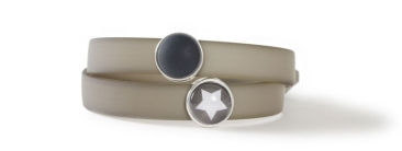 Wrap Bracelet with Slider Beads Dark Grey