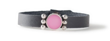Bracelet en cuir avec perles de slider rose simple