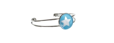 Bangle with glass abochon and star blue
