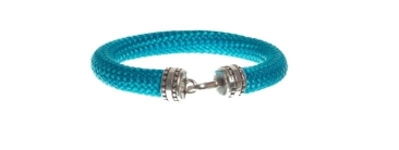 Bracelet avec corde à voile fermeture crochet turquoise