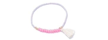 Armband mit Rocailles Mauve-Pink