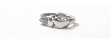 Metall Ring Herz Grau