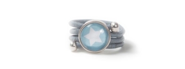 Wrap Ring Cabochon Star Light Blue