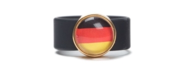 Goal Cheer Football Ring Black Red Gold