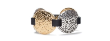 Bracelet avec perles coulissantes Disques floraux
