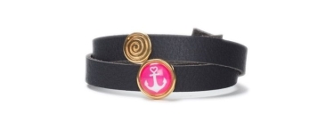 Bracelet with Sliding Beads Anchor Pink