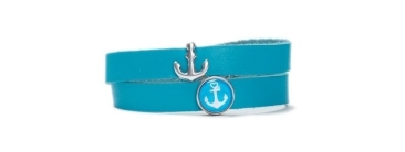 Bracelet with Sliding Beads Anchor Blue