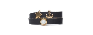 Bracelet avec perles coulissantes ancre & étoile
