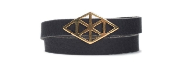 Bracelet avec perles coulissantes géométriques en or