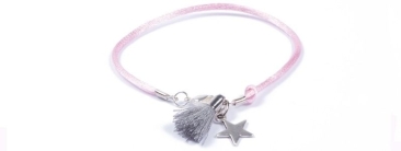 Summer Bracelet with Tassels Pink Star