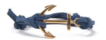 Bracelet ancre or-marine