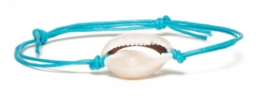 Bracelet with shells turquoise blue