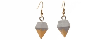 Beton Style -Boucles d'oreilles diamant doré