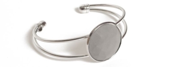Concrete Style Bangle with Cabochon