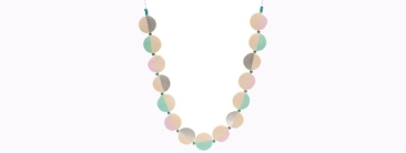 Geometric Wooden Bead Necklace Small Discs Pastel