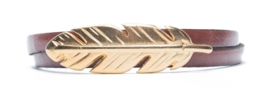 Bracelet mini-slider Plume d'or