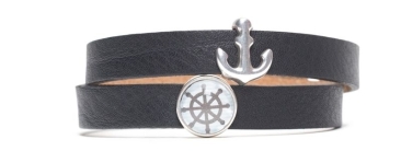 Milano Leather Bracelet Anchor
