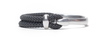 Bracelet with hook clasp and silver-plated sail rope