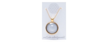 Necklace with Flower of Life Pendant Grey
