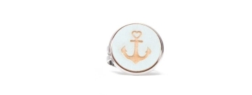 Ring with wooden anchor cabochon