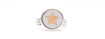 Ring with Wooden Cabochon Small Star